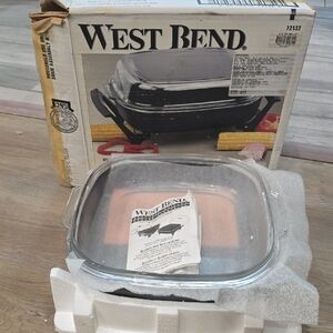 12in Electric Skillet, West Bend Glass Baking Dish with Lid